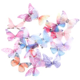 LALAFINA 20Pcs Butterflies Hair Pins Glitter Butterfly Hair Clips Mini Hair Clips Little Girls Butterfly Clips Women Hair Accessories Random Color