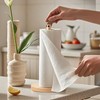 WORHE Wooden Paper Towel Holder with Leather Handle 1 Pack