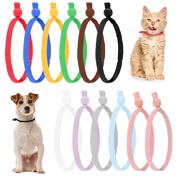 Andibro Pack of 60 Kitten Collars, 12 Colours, Adjustable Puppy