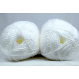 SleepyNights Big Value Chunky Knitting Yarn Wool Acrylic 2 Pack (2 x 100g) - White