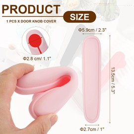 uxcell Door Handle Covers, Silicone Safety Doors Knob Handle Protector Covers Anti-Collision Soft Doors Pull Cover for Bedrooms Bathrooms Offices, Pink