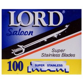 100 Lord Razor Blades Super Stainless Single Edge for Barbers