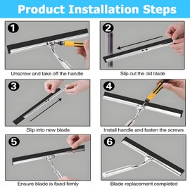 25 cm Shower Squeegee Set, Shower Cubicle Squeegee Stainless Steel, Large Silver Squeegee Shower, Squeegee Shower with Suction Cup Hook, for Shower, Bathroom, Tiles, Mirrors, Windows