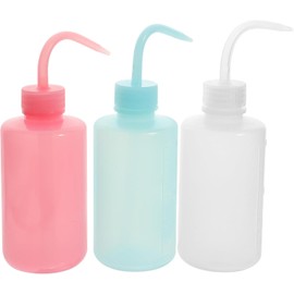 3 piezas Botellas para Lavado de Pestañas con Cuello Inclinado Transparentes Exprimibles Anti-fugas para Uso Cosmético y Limpieza Práctica