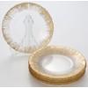 Vetro Felice 349122P Medium Plate Western Tableware Plate, Gold, 8.5