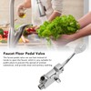 Faucet Foot Pedal Valve Silver Stainless Steel Water Saving Floor