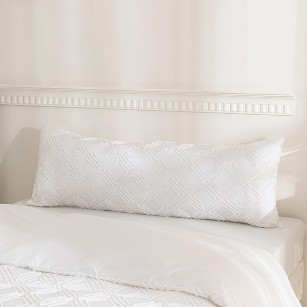 JELLYMONI Pillowcases Body Size White 1 Pack Boho Plaid Bed