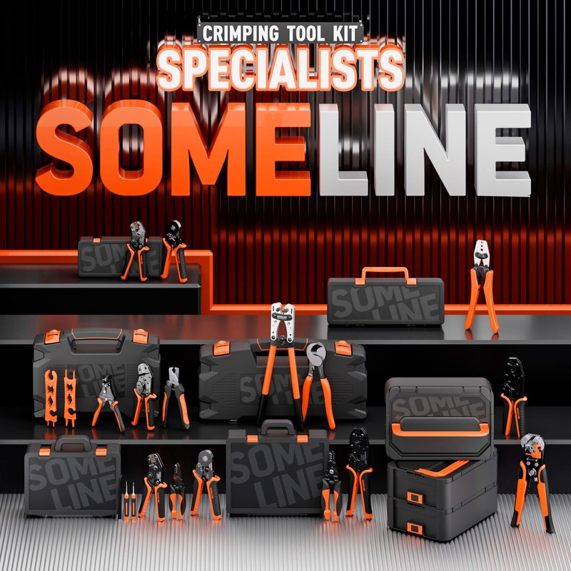 SOMELINE Ferrule Hexagonal Crimping Tool Kit, 36 Sizes Ferrules, AWG