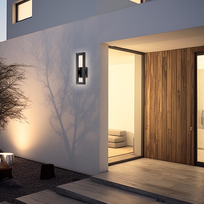 LamQee 14" Modern Outdoor Wall Lights, 3000K 1000LM Integrated LED