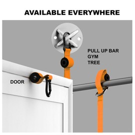 RHINOSPORT Door Anchor for Resistance Bands and Sling Trainer, Home Fitness, Portable Gym Attachment, Orange
