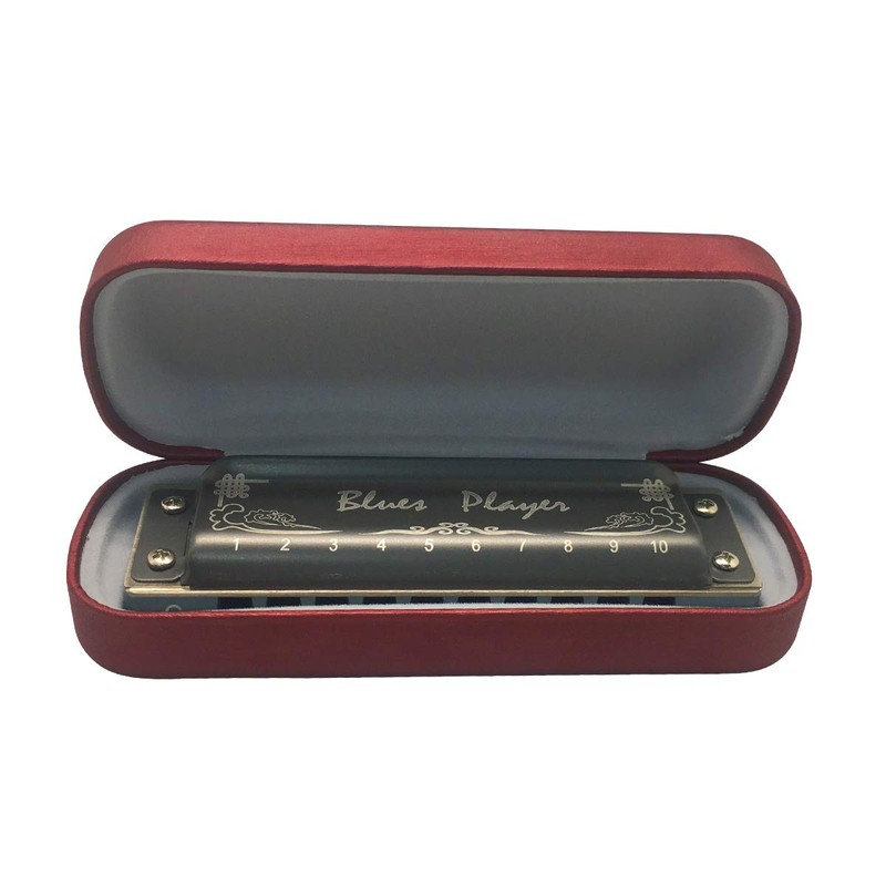 East Top 10 Holes Professional Diatonic Blues Harmonica Key of