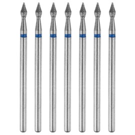 sourcing map 7pcs 120-140 Grits Diamond Grinding Bit 2.3mm Bullet-Head 2.35mm Shank 5mm Length Stone Sanding Drill Bits Rotary Tool for Ceramic Glass Nails Grinding Polishing