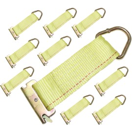 Secure Cargo with DKG-066 E Track Rope Tie Off & Double J Hook Strap Combo - Heavy Duty Load Tie Down Solution (10 Pack E Track Rope Tie Off + 4 Pack Double J Hook Strap)
