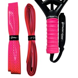 Padel Vibes® BOLD ComfortMax™ Overgrip | Perforated, Ergonomic Overgrips for Padel, Tennis, Badminton, Squash, Racketball | Sweat-Absorbing, Anti-Slip, Durable (1, Hot Pink)