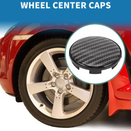 A ABSOPRO Wheel Center Caps Hub Caps Rim Center Caps OD: 68mm/2.68" Wheel Caps Hubcap Center Covers Plastic Black 1 Pc with Black Carbon Fiber Pattern Sticker