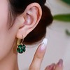 Crymystal Boho Emerald Drop Earrings Emerald Bead Earrings Green Crystal