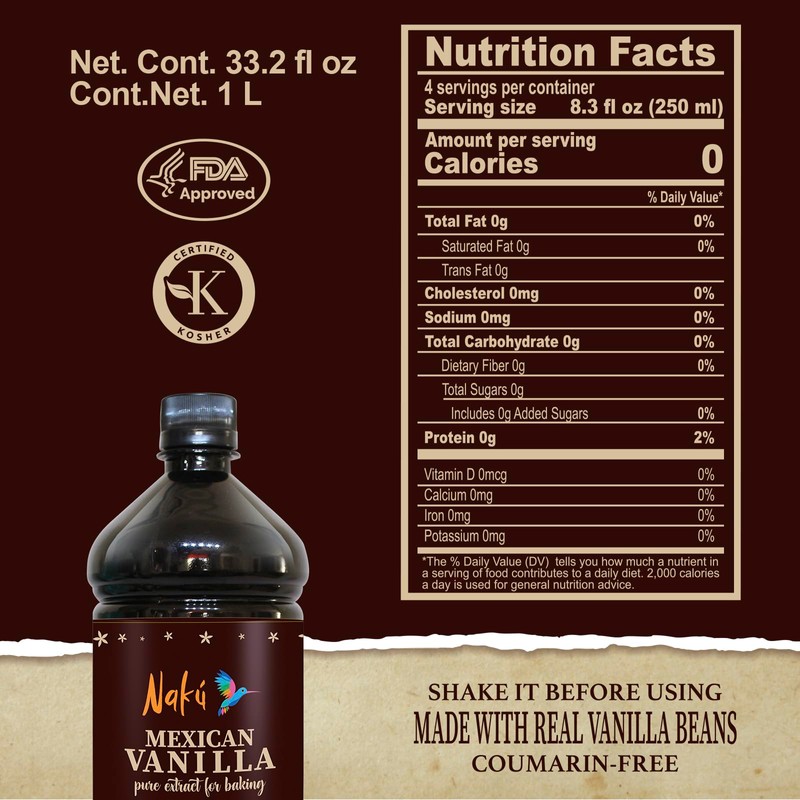 Naku Mexican Vanilla Extract - Pure and Traditional with a