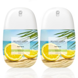 Clesh Toilet Spray Travel Size, Citrus and Sea Salt Lemon, 2 Pack, 1.7 fl oz Each, Up to 170 Uses, Pocket Poop Essential Oils Freshener Spray, Bathroom Odor Eliminator