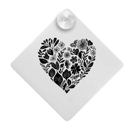 'Flower Pattern Heart' Suction Cup Car Window Sign (CG00027100)