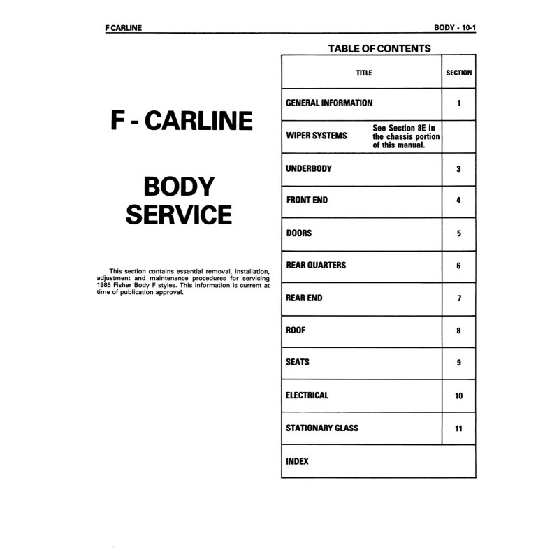 1985 Chevy Camaro Shop Manual