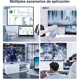 USB C Hub,8 en 1 Adaptador USB C Hub a HDMI 4K,Adaptador USB C a Ethernet,Ethernet LAN Adaptador,Concentrador USB Adaptador 5Gbps,Lector de Tarjetas  