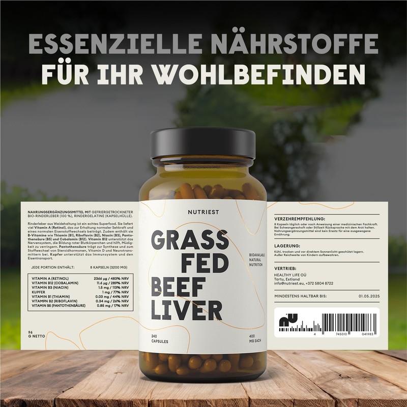 Nutriest Desiccated Beef Liver Extract - BIO Certified Grass Fed