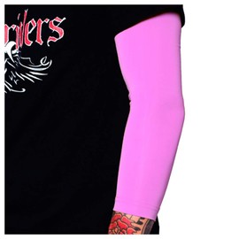 Tat2X Ink Armor Premium 3/4 Arm Tattoo Cover Up Sleeve - No Slip Gripper - U.S. Made - Pink - XSS (Single arm/Elbow Sleeve)
