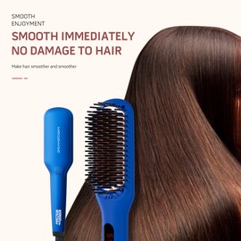 cepillo para polvo alisador de pelo (azul genciano)