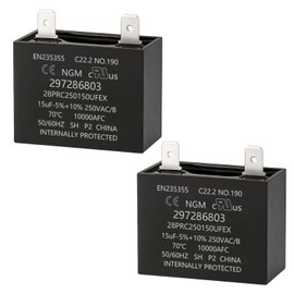 297286803 Run Capacitor Replacement 15μF -5%+10% 250VAC for Refrigerator Freezer Compressor - Fits Models 297286804 218909915 216985001