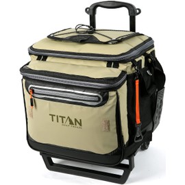 Arctic Zone Titan Deep Freeze Wheeled Cooler - 60 Can Rolling Cooler - Moss Green - Cooler with Deep Freeze Insulation and Detachable All-Terrain Cart with Wheels