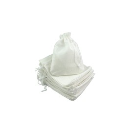 Palmhomee Pack of 25 Burlap Gift Bags with Drawstring Linen Jewelry Pouches Wedding Jute Bags for Jewelry and Treat Pouches Party Birthday Wedding Favors Gift(7x9 Inch, White)