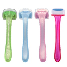 MFUOE 4 Pcs Women's Bikini Razors T-Type Shavers Trimmers Hair Removers Peach Fuzz Remover Multipurpose for Face Armpit