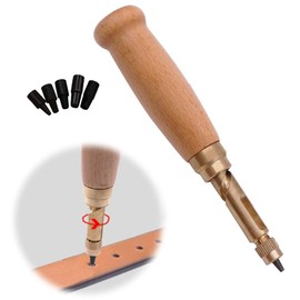 Leather Craft Belt, Hole Punching, Belt Hole Punching, Screw Punch, Leather, Drilling, Screw, 6 Size Punch Head, 0.06 inch (1.5/2/2.5/3/3.5/4 mm), Quiet, Convenient, Drilling Tool, DIY Leather Tool