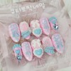 Mass-produced landmine strawberry cream handmade nail tip - Coffin Egg