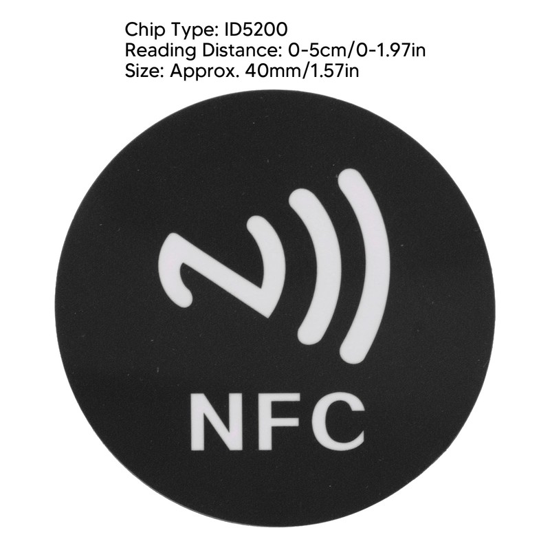 20 Pcs ID5200 NFC Stickers Adhesive Label Round 40mm Anti