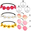 BOOMTOP 9pcs Hippie Costume Carnival Accessories Flower Wreath Hair Sunflowers