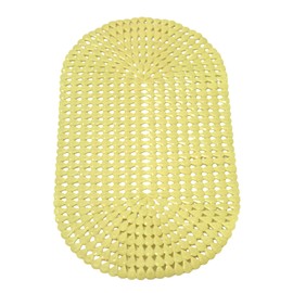 Luxury Oval Bath and Shower Mat with Pear Shape Diamond Design, 27" x 15" - Anti-Slip PVC with Secure Suction Cups for Safety, Modern Bathroom Décor by Dependable Industries (Yellow)