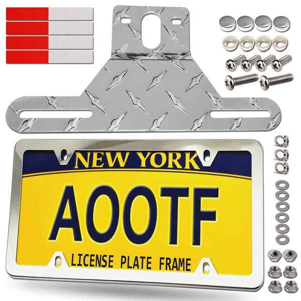 Aootf Trailer License Plate Bracket Holder- Truck/RVs/Boats Aluminum Car Tag