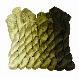 MINGGUXIUYI Natural 100% Silk Thread, Handmade Embroidery Thread, Silk Embroidery Thread 880 Metres, 8 Colors (85)