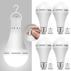 Neporal 4 Pack Emergency-Rechargeable-Light-Bulb, Stay Lights Up When Power Failure,