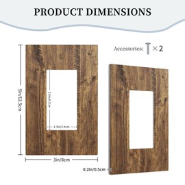 YIJIKJY Decorative Outlet Covers Vintage Brown Wood Grain Wooden Plank 1 Gang Rocker Light Switch Cover Plate Single Decora Light Switch Covers Wall Plate Faceplate for Farmhouse Home Decor