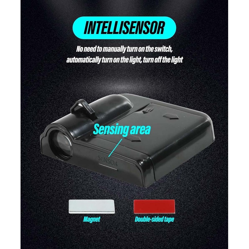 2 Pcs Car Door Projector Logo Light Wireless Courtesy LED