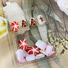 Christmas Press on Square Nails Short Length Glossy Acrylic Square