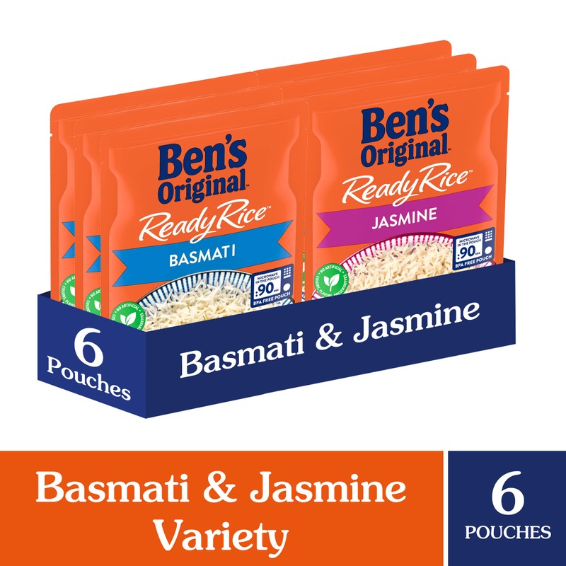 BEN'S ORIGINAL Ready Rice Basmati and Jasmine Rice Variety Pack,