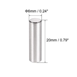 TOP-VIGOR 50Pcs 6mm x 20mm Dowel Pins Shelf Support Pegs, 304 Stainless Steel Cylindrical Shelf Support Pin Fasten Elements Silver Tone