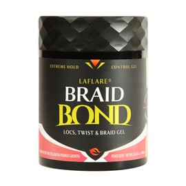Laflare 430 ml Braid Bond Gel Bulk Extreme Hold for Natural & Kids Hair, Vegan, Nourishing, Braiding Hair, Twist Hair. (Peach)