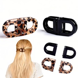Hair Clip, Magnet, Set of 2, Magnetic Hair Clip, Strong, Non-Tracing, Hair Clip, Magnetic, Barrette, Simple, Stylish, Tortoise Shell Style, Bangs, Clip, Hair Ornament, Busy Mornings, Hair, Half Up