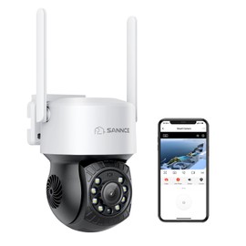 SANNCE Security Camera Wireless 4MP, 350° Pan 90° Tilt 16x Digital Zoom CCTV IP Camera 2.5K, Colour Night Vision, Two-Way Talk, Works with Alexa and Google Assistant, Human Detection, Smart Tracking