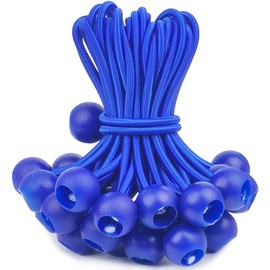 PerkHomy 30 PCS Ball Bungee Cord 6 Inch Heavy Duty Bungie Cord Balls for Tarp Tie Down Canopy Camping Tents Cargo Holding Wire Hoses Patio Umbrellas Awning (30pc Blue)