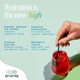 Spacegoods Hydro Dust 174g | 30 Servings | Electrolyte Hydration Blend with Himalayan Pink Salt, Vitamin B & Zinc | Supports Energy, Mental Clarity & Immune Health | No Added Sugar | Watermelon